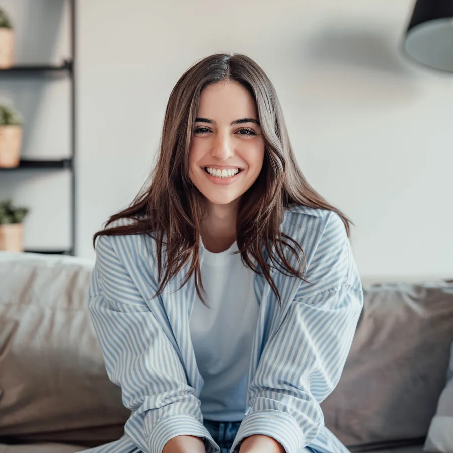 Woman relaxed and comfortable during her visit